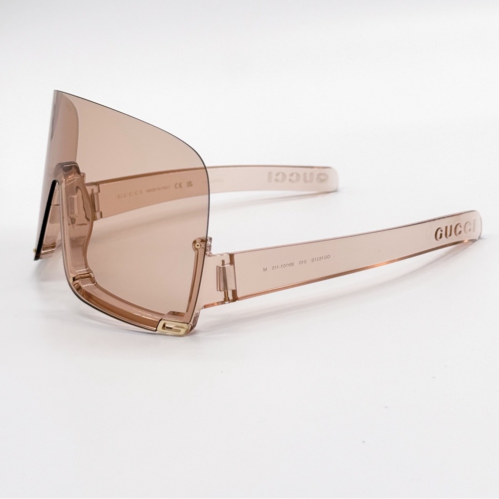 NEW GUCCI MASK WOMEN SUNGLASSES GUCCI GG1631S 010 GUCCI CREAM SHIELD EYEWEAR - Picture 7 of 13